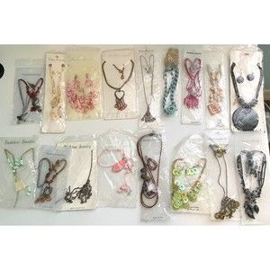LOT #1 NEW WITH TAGS for Crafts or Resale, 17 SETS Matching Necklaces & Earrings